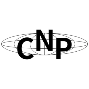 Logo featuring the letters "CNP" in bold black text overlaid on an intersecting oval and circular design.